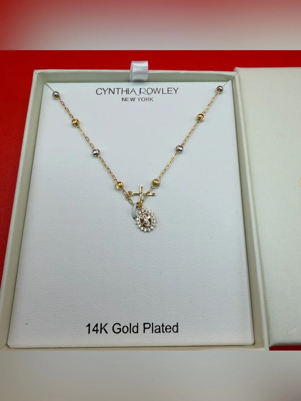 Cynthia Rowley Gold-Plated Necklace with Clear Crystal Pendant